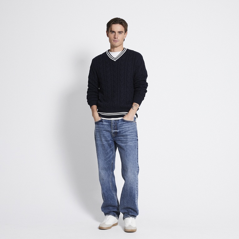 Cable-knit sweater "Ash" Navy